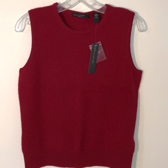 Lord & Taylor Sweaters - Lord & Taylor Sleeveless Cashmere Shell – Color Red – Size S - NWT!